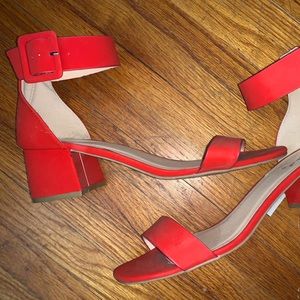 Qupid Red blocked heel